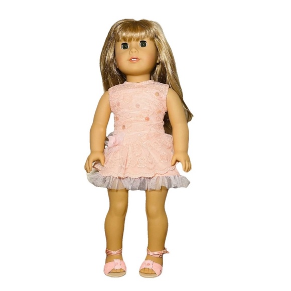 American Girl Isabelle Blonde Hazel Eyes W Shimmer  And Lace Party Dress 2014 - Picture 1 of 14